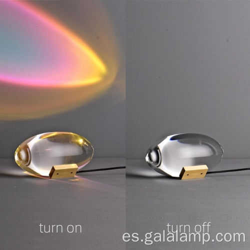 Lámpara de led ovalado de cristal de cristal colorido